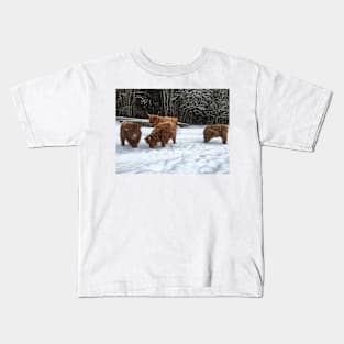 Scottish Highland Cattle Calves 1690 Kids T-Shirt